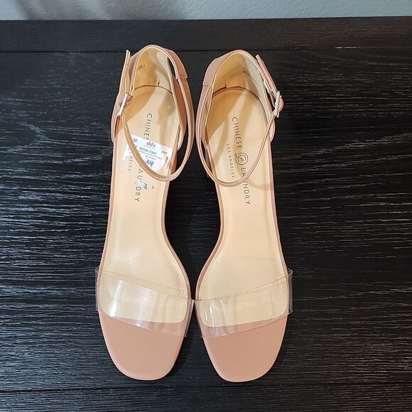BRAND NEW CHINESE LAUNDRY WOMEN'S TERI CLEAR ANKLE STRAP BLOCK HEEL SANDALS - Picture 2 of 16